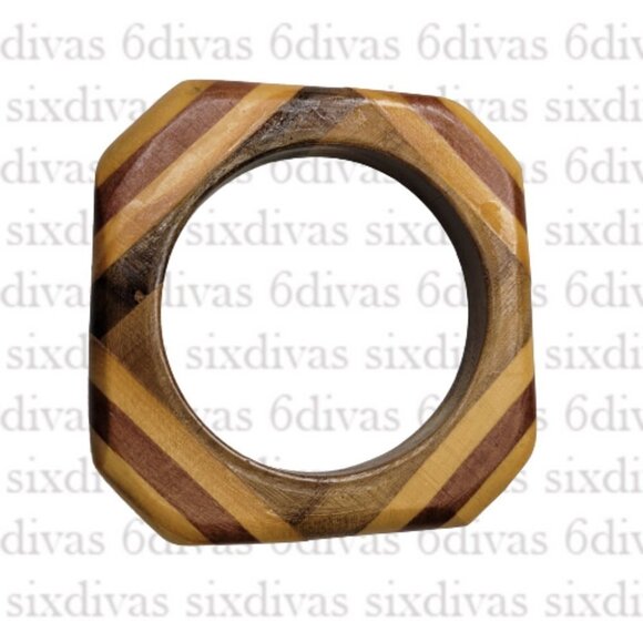 Square Wooden Bangle - Picture 4 of 10